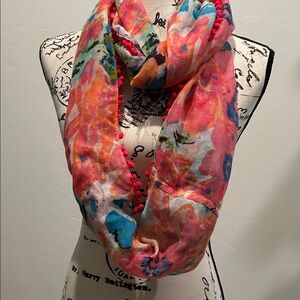 Colorful Floral Print Scarf